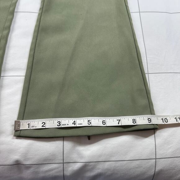 I AM GIA Pants Womens Small Green Xavier Zip Flared High Rise Edgy Contemporary - Picture 12 of 12